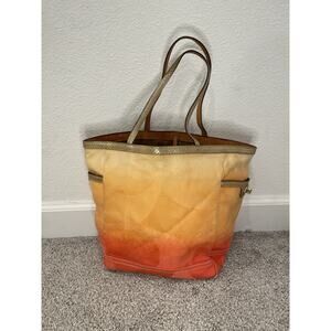 Coach Limited Edition Orange Ombré Reptile Snake Tote Bag Vintage